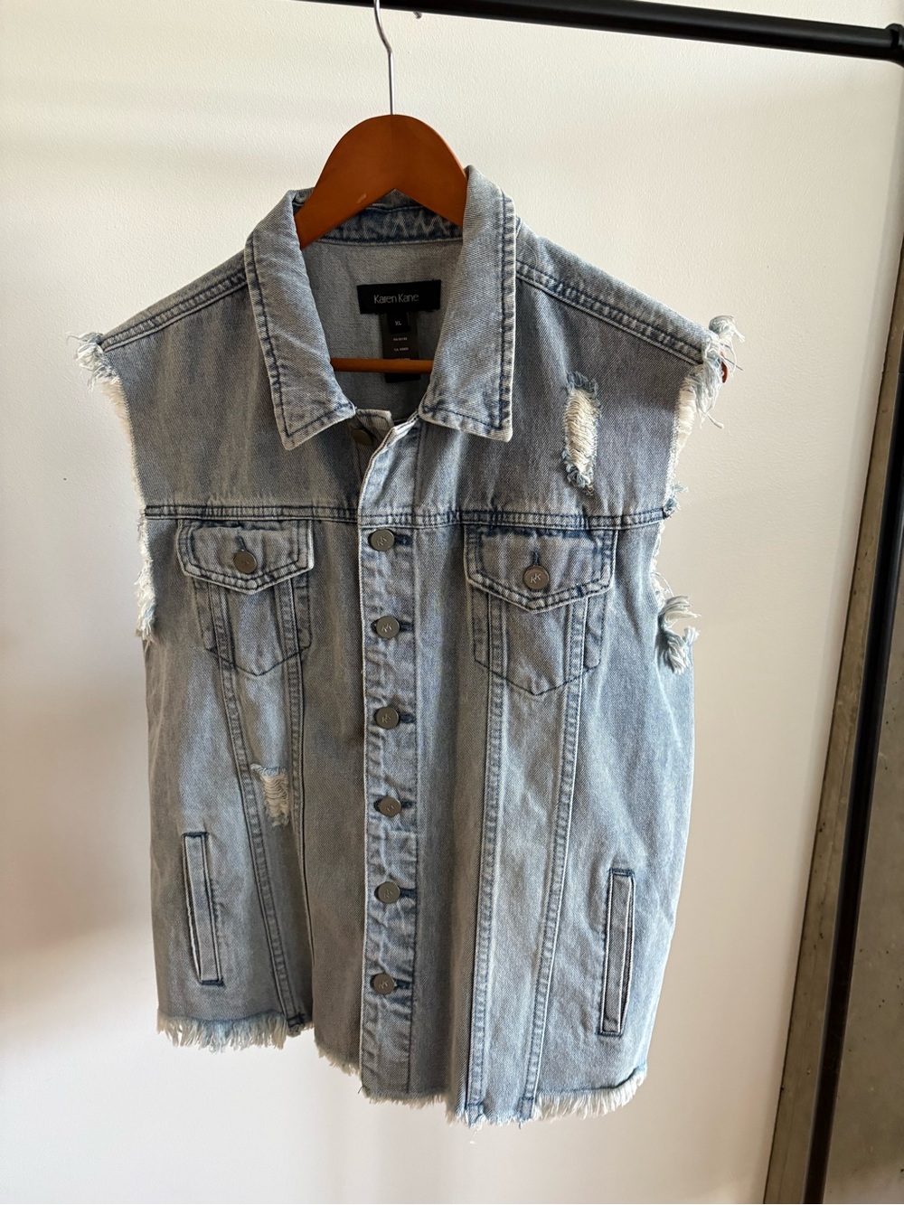Karen Kane distressed sleeveless vest